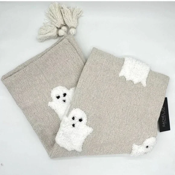 Last one NEW RACHEL ZOE Ghost Throw Blanket Beige / Neutral / Tan NWT